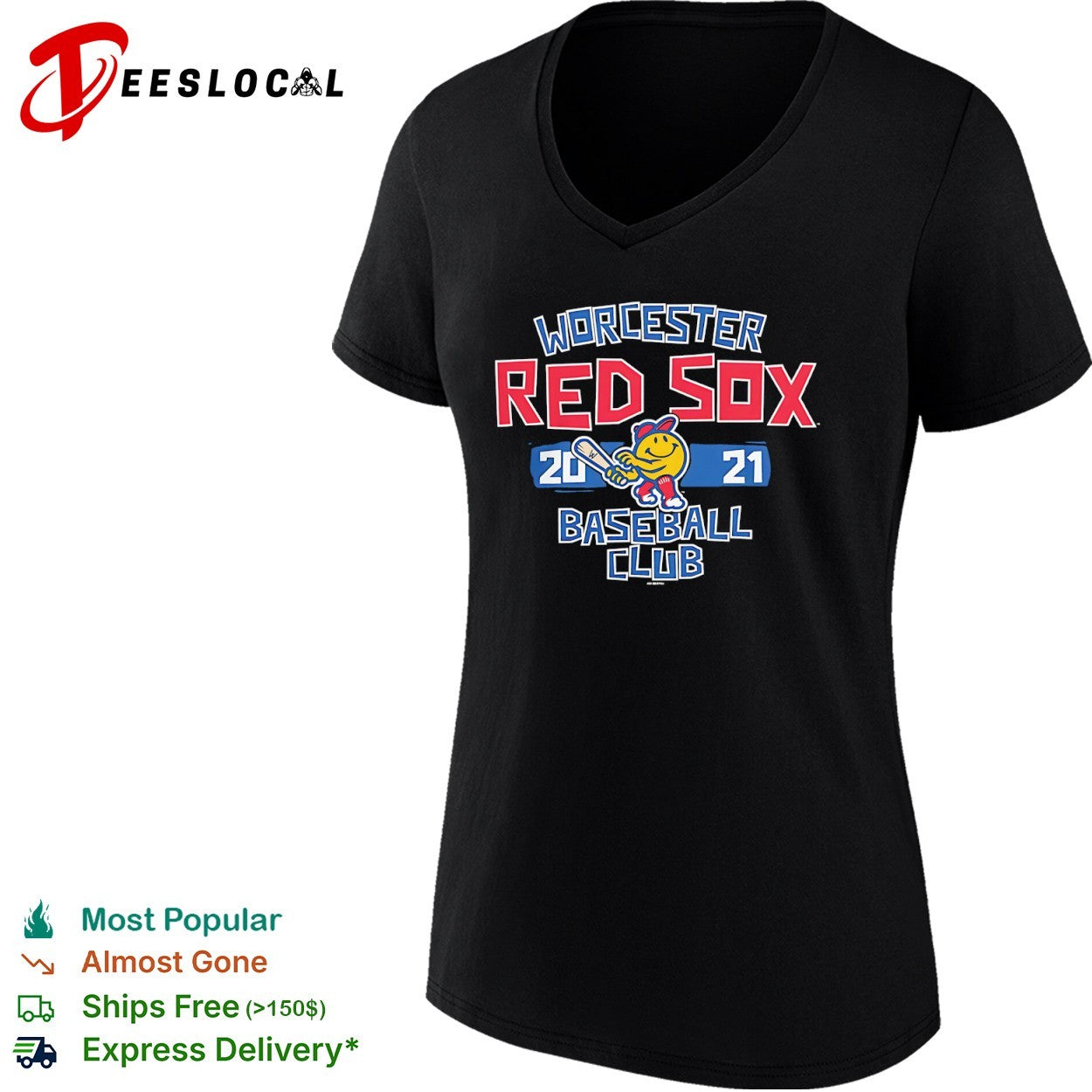 Worcester Red Sox 2021 Baseball Club Smiley Face shirt