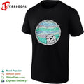 Woven yarn art seal ocean circle shirt
