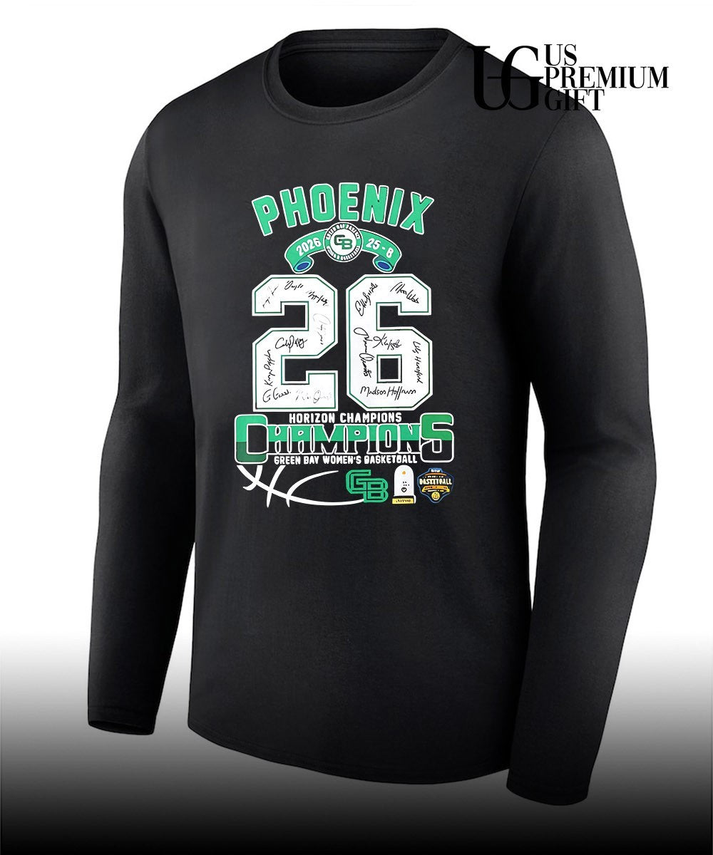 Wright State Raiders 2026 Horizon Champions Green Bay Women’s basketball shirt
