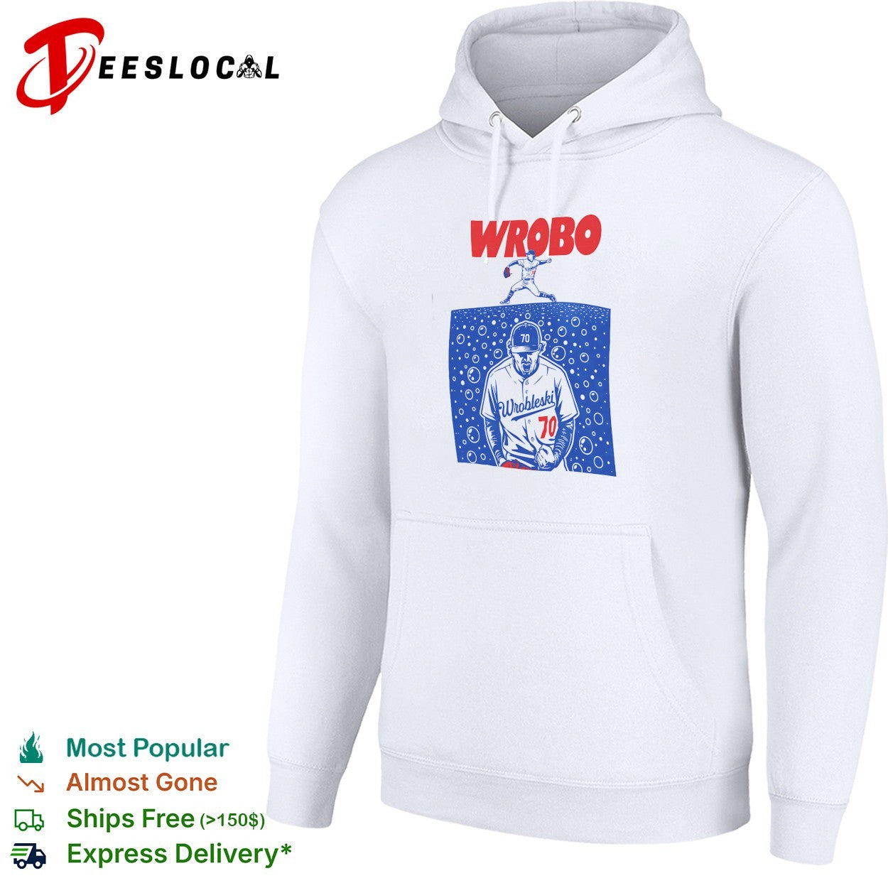 Wrobo Wrobleski baseball pitcher number 70 bubbles shirt