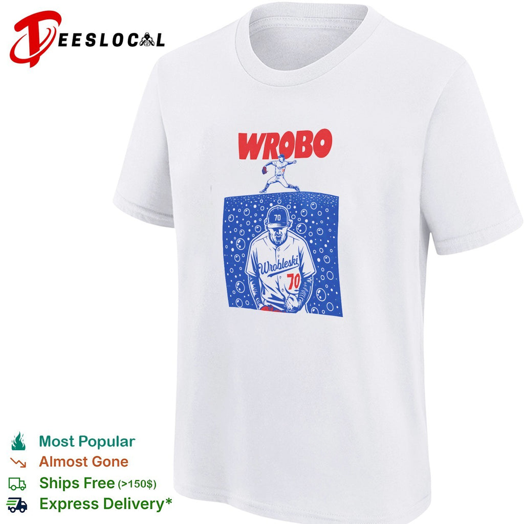 Wrobo Wrobleski baseball pitcher number 70 bubbles shirt