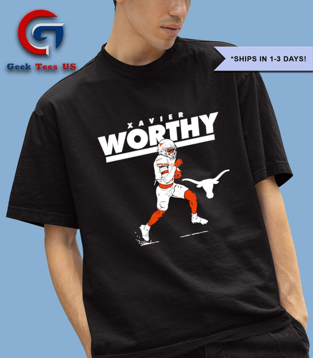 Xavier Worthy Texas Longhorns football signature shirt