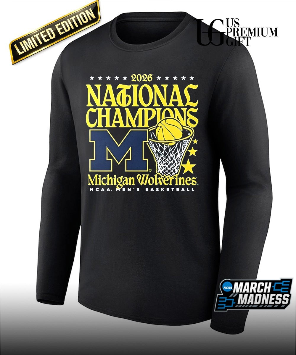 Michigan Wolverines 2026 Men’s Basketball National Champions hoop shirt