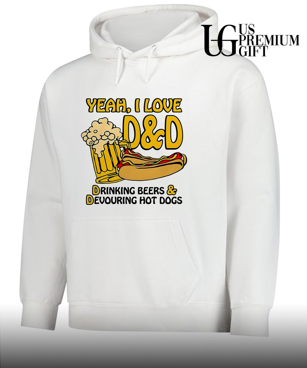Yeah I Love D&D Drinking Beers and Devouring Hot Dogs shirt