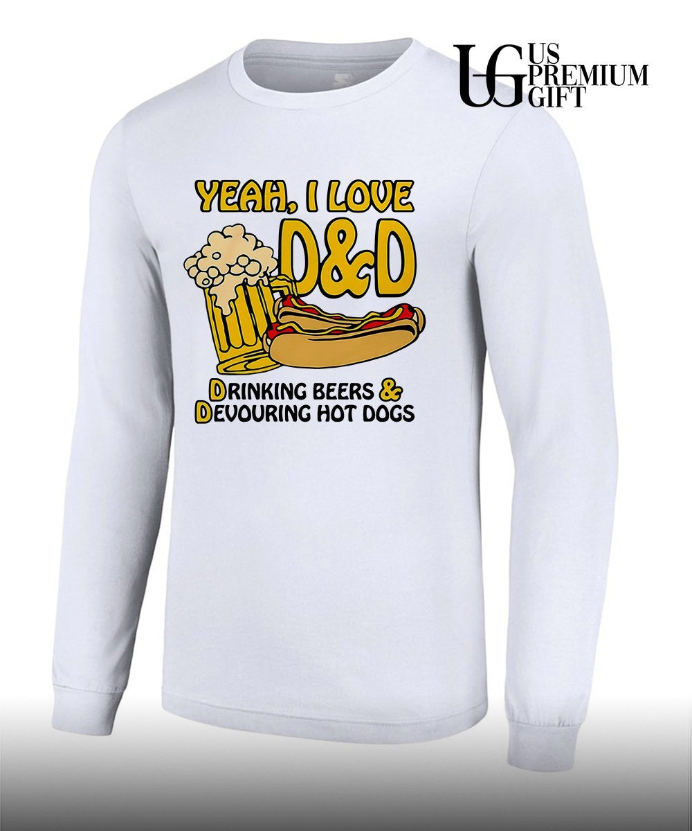 Yeah I Love D&D Drinking Beers and Devouring Hot Dogs shirt