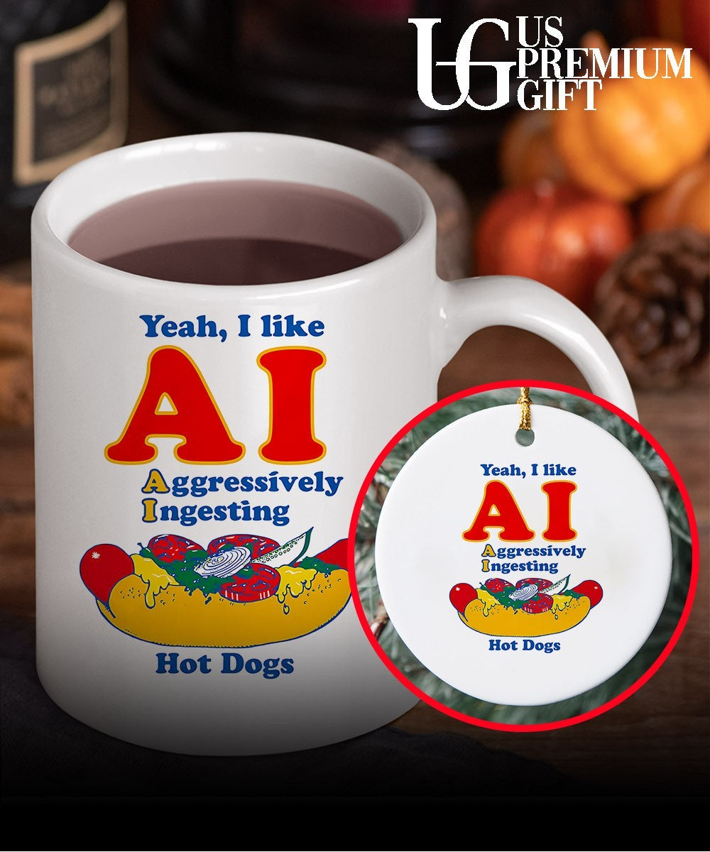 Yeah I like AI aggressively ingesting hot dogs shirt