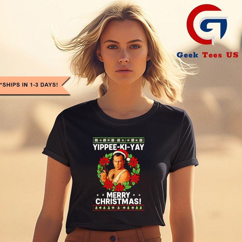 Yippee-Ki-Yy Merry Christmas ugly Xmas shirt