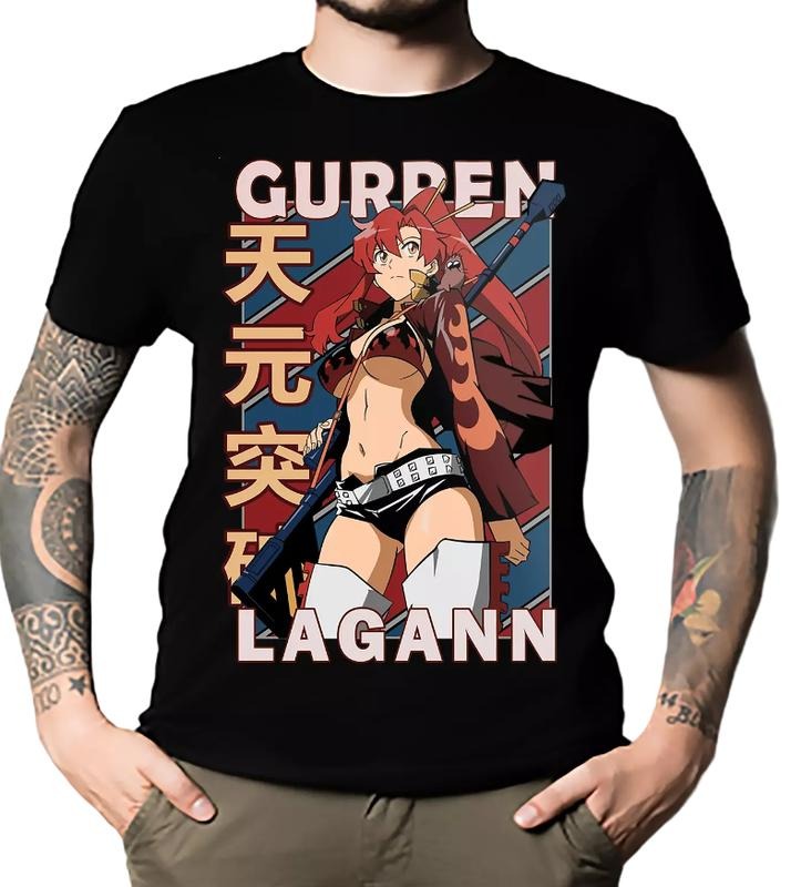 Yoko Littner Tengen Toppa Gurren Lagann Blue Red Retro Design Classic T-Shirt Hoodie Sweatshirt | HappyPodTees.com