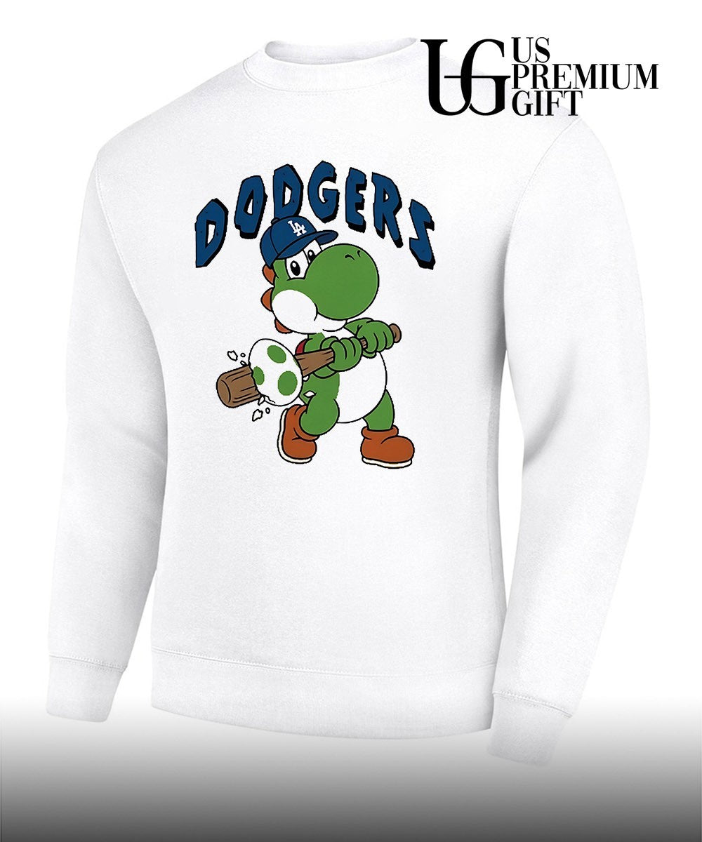 Yoshi Los Angeles Dodgers baseball egg cartoon shirt
