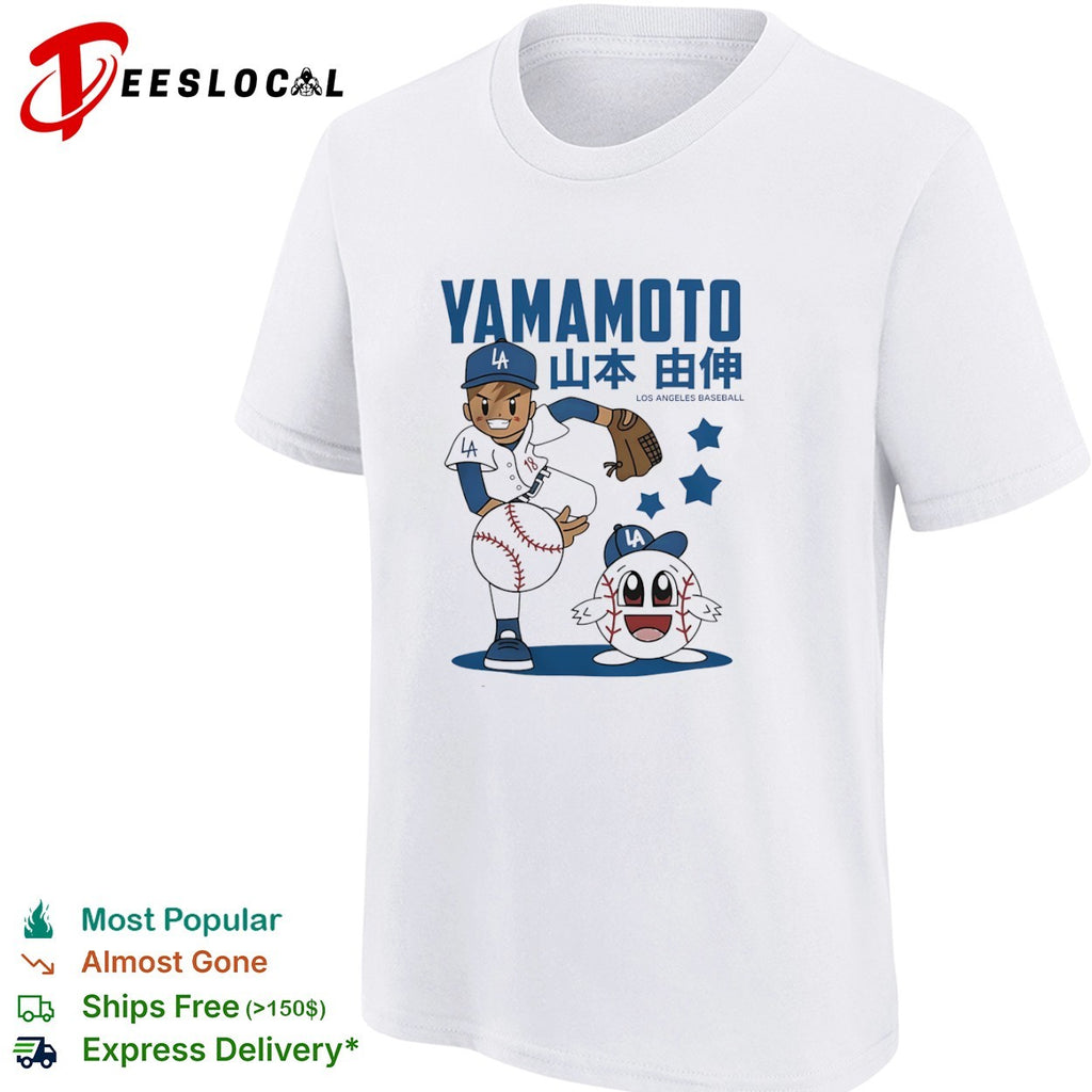 Yoshinobu Yamamoto Los Angeles Dodgers Cartoon Player shirt