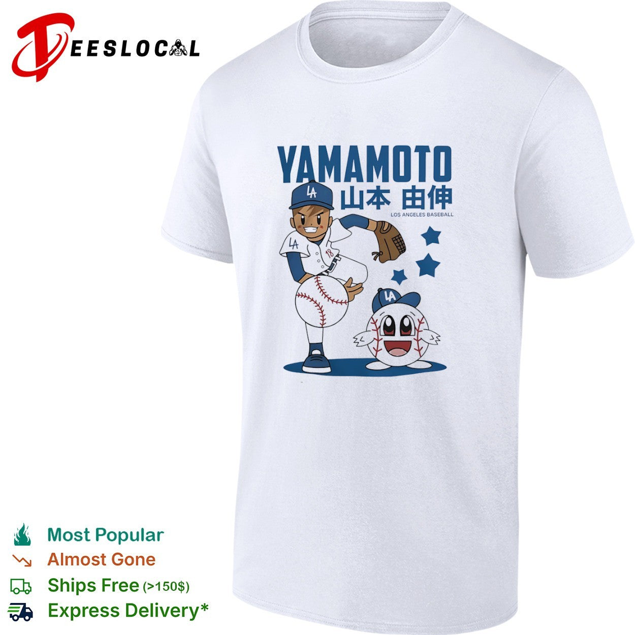 Yoshinobu Yamamoto Los Angeles Dodgers Cartoon Player shirt