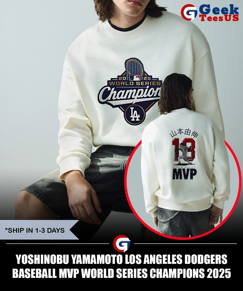 Yoshinobu Yamamoto Los Angeles Dodgers baseball MVP World Series Champions 2025 signature shirt
