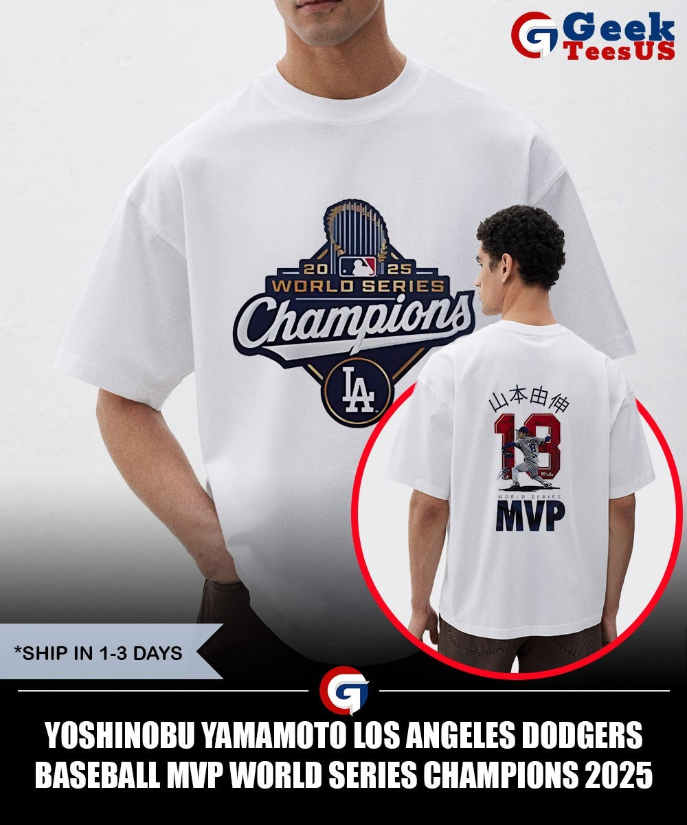 Yoshinobu Yamamoto Los Angeles Dodgers baseball MVP World Series Champions 2025 signature shirt