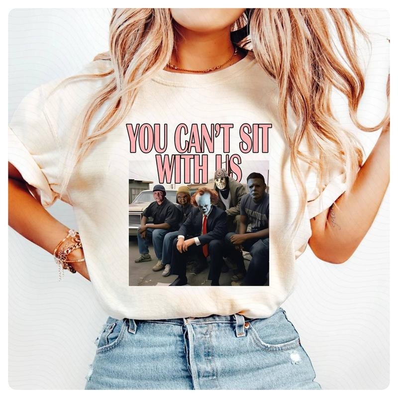 You Can't Sit With Us Shirt Horror Movie Killers Shirt Friends Horror Characters Shirt Friend Horror Halloween Shirt...