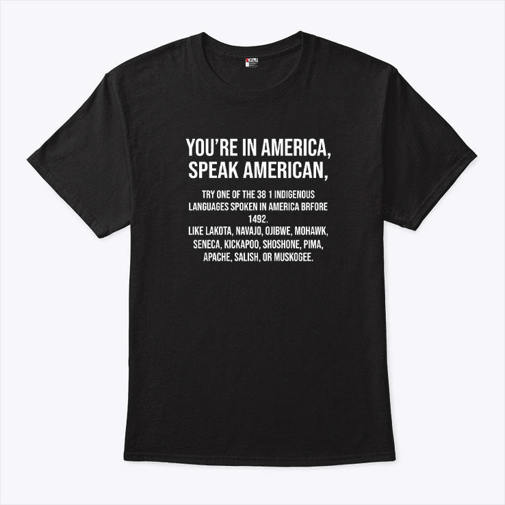 You’re In America Speak American Try One Of The 381 Indigenous Shirt