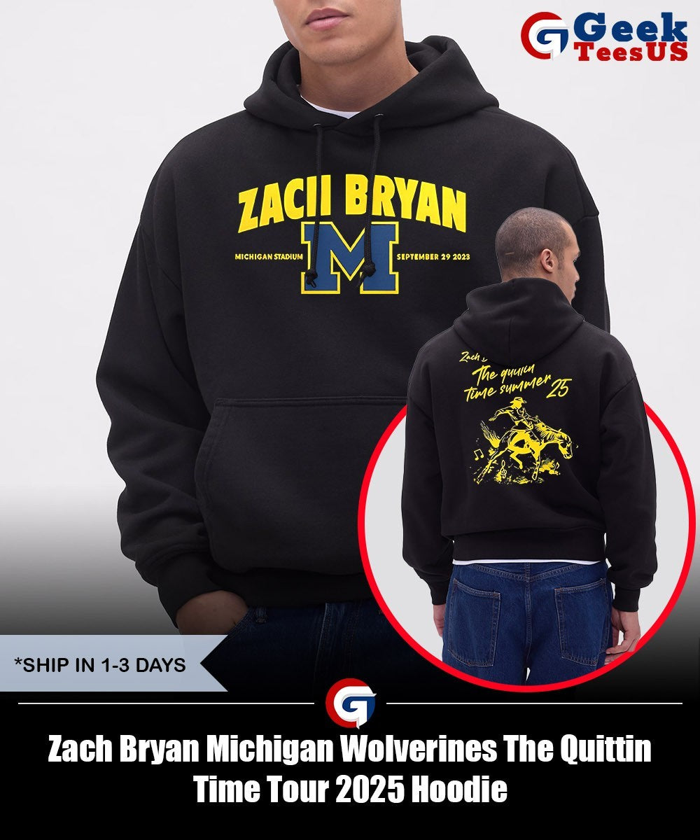 Zach Bryan Michigan Wolverines The Quittin Time Tour 2025 shirt