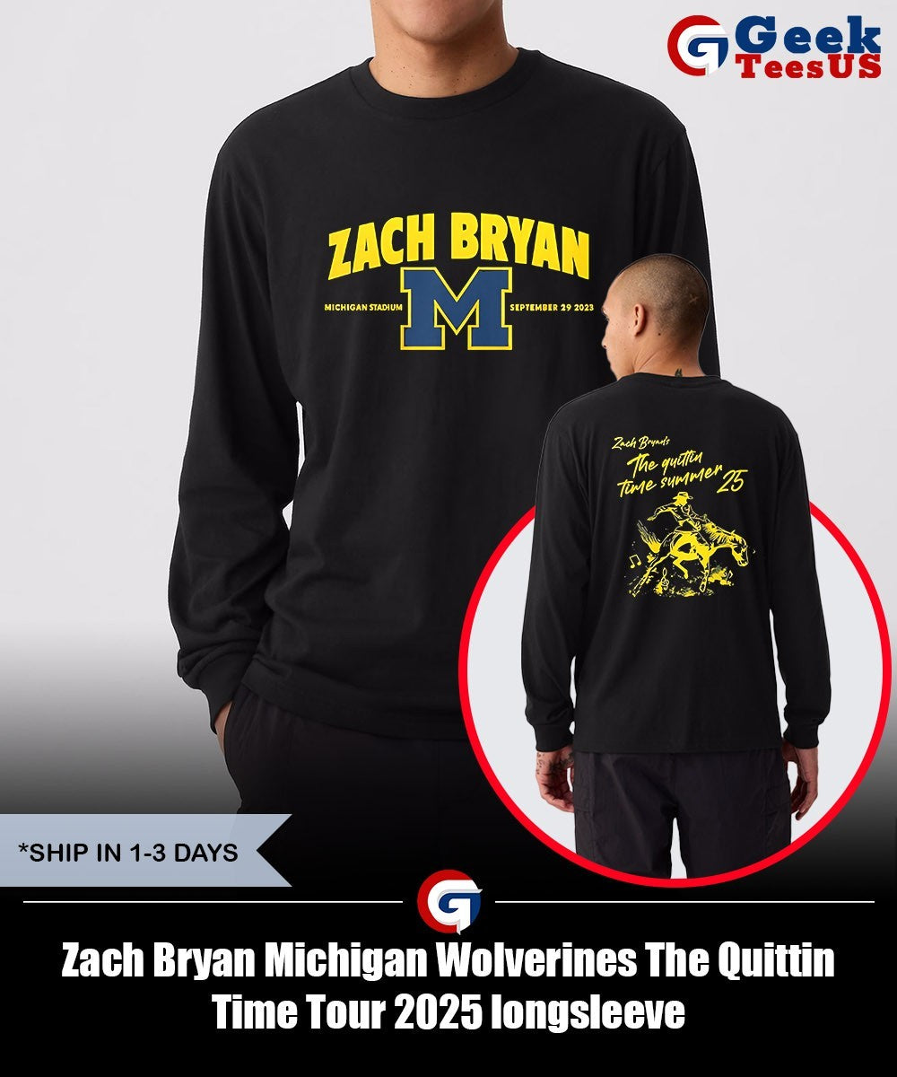 Zach Bryan Michigan Wolverines The Quittin Time Tour 2025 shirt