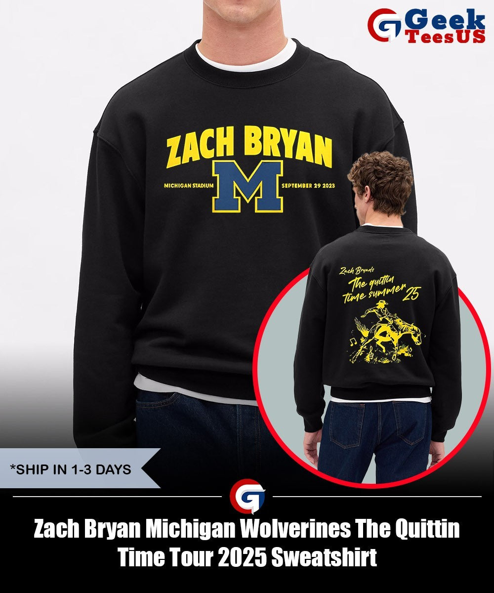 Zach Bryan Michigan Wolverines The Quittin Time Tour 2025 shirt