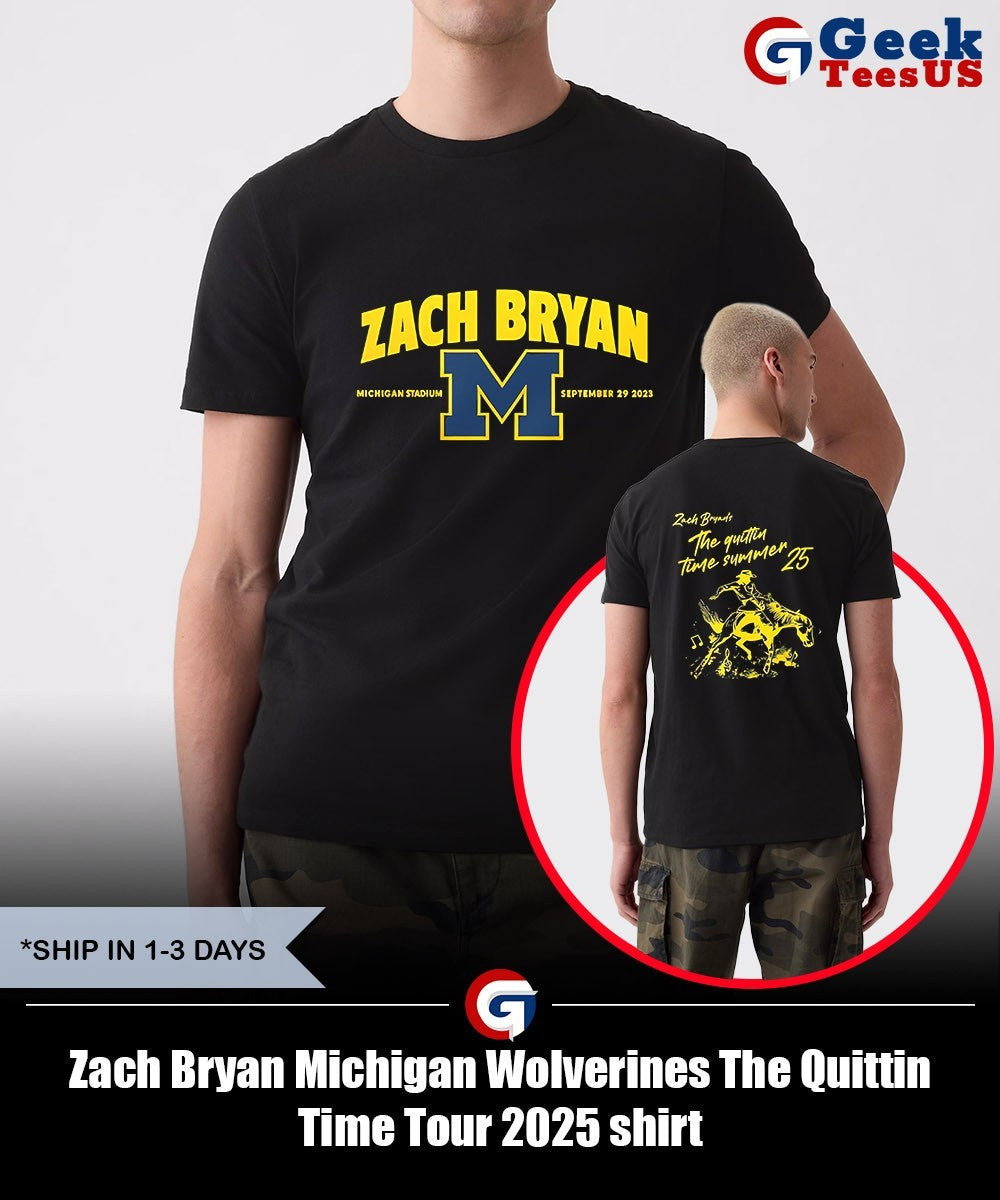 Zach Bryan Michigan Wolverines The Quittin Time Tour 2025 shirt