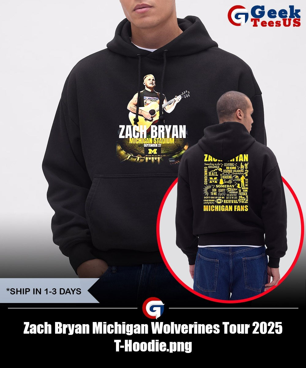 Zach Bryan Michigan Wolverines Tour 2025 T-shirt