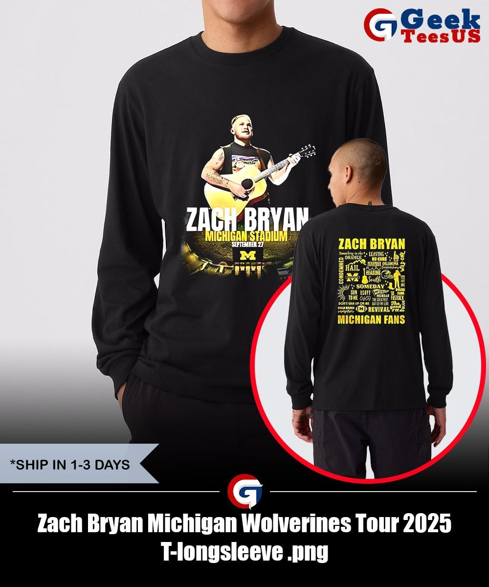 Zach Bryan Michigan Wolverines Tour 2025 T-shirt