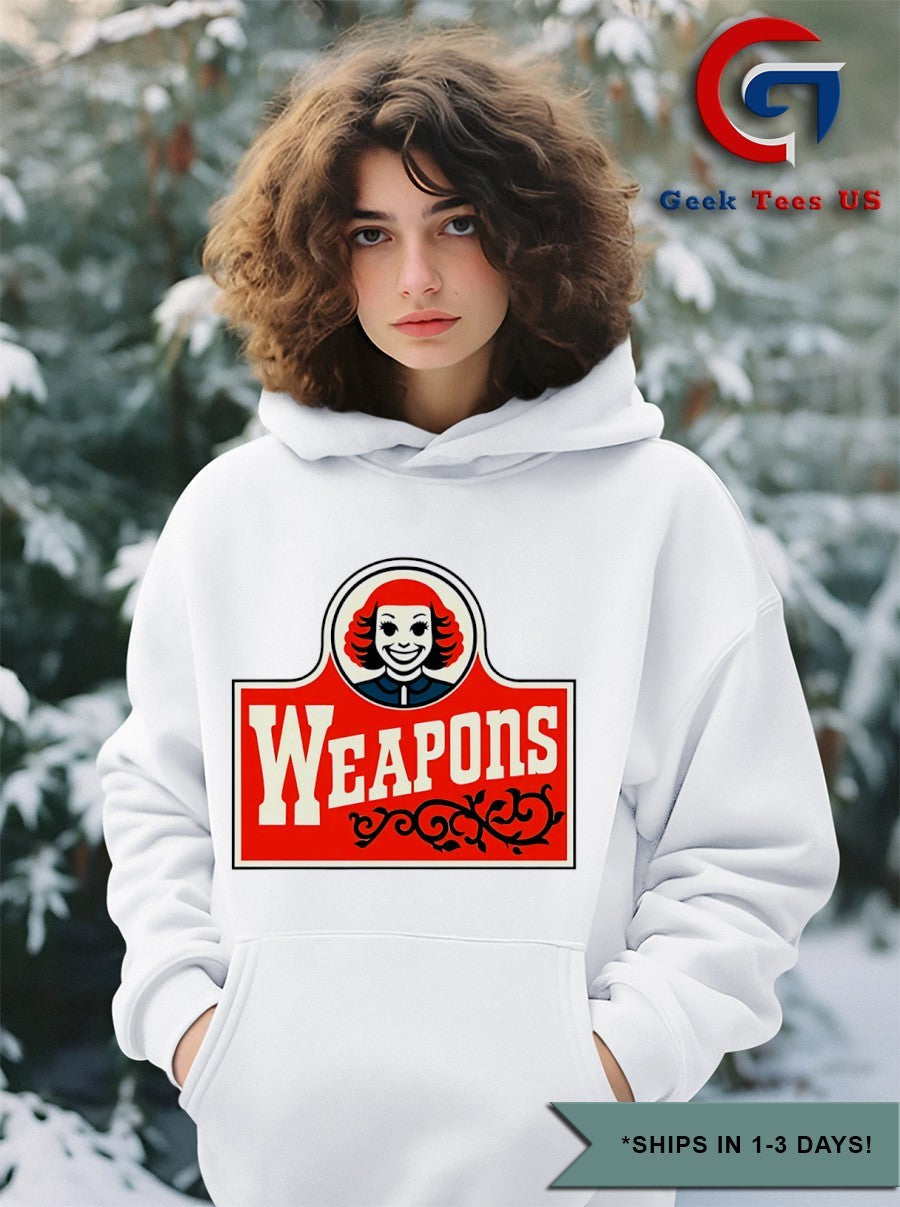 Zach Cregger wearing Weapons Wendy’s shirt