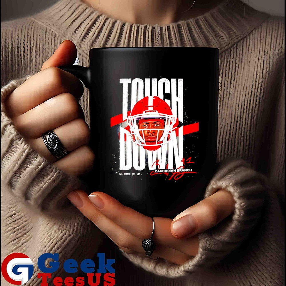 Zachariah Branch Georgia Bulldogs 47-Yard TD Touchdown signature shirt