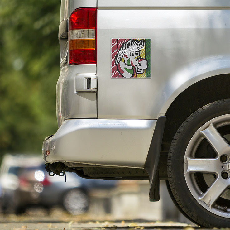 Zebra My Patience Lasts This Long Car Magnet