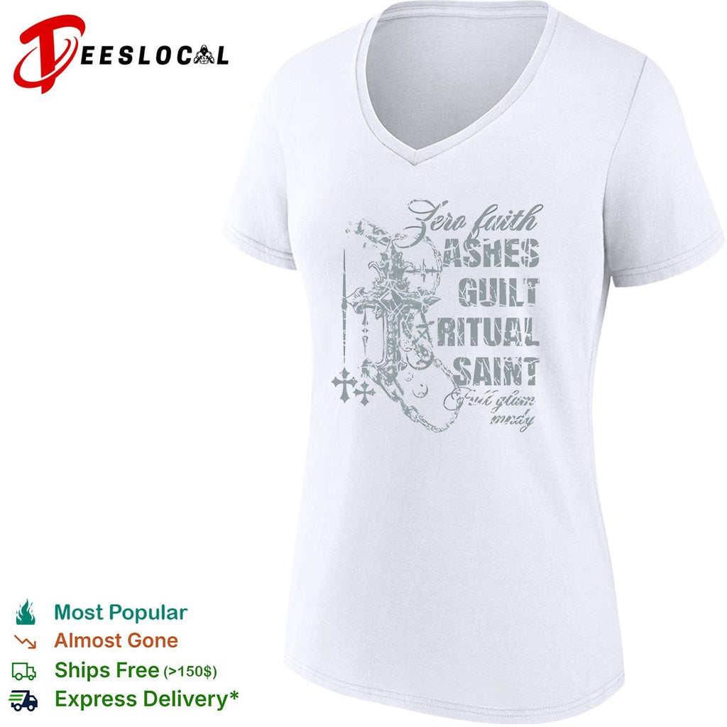 Zero Faith Ashes Guilt Ritual Saint Distressed shirt