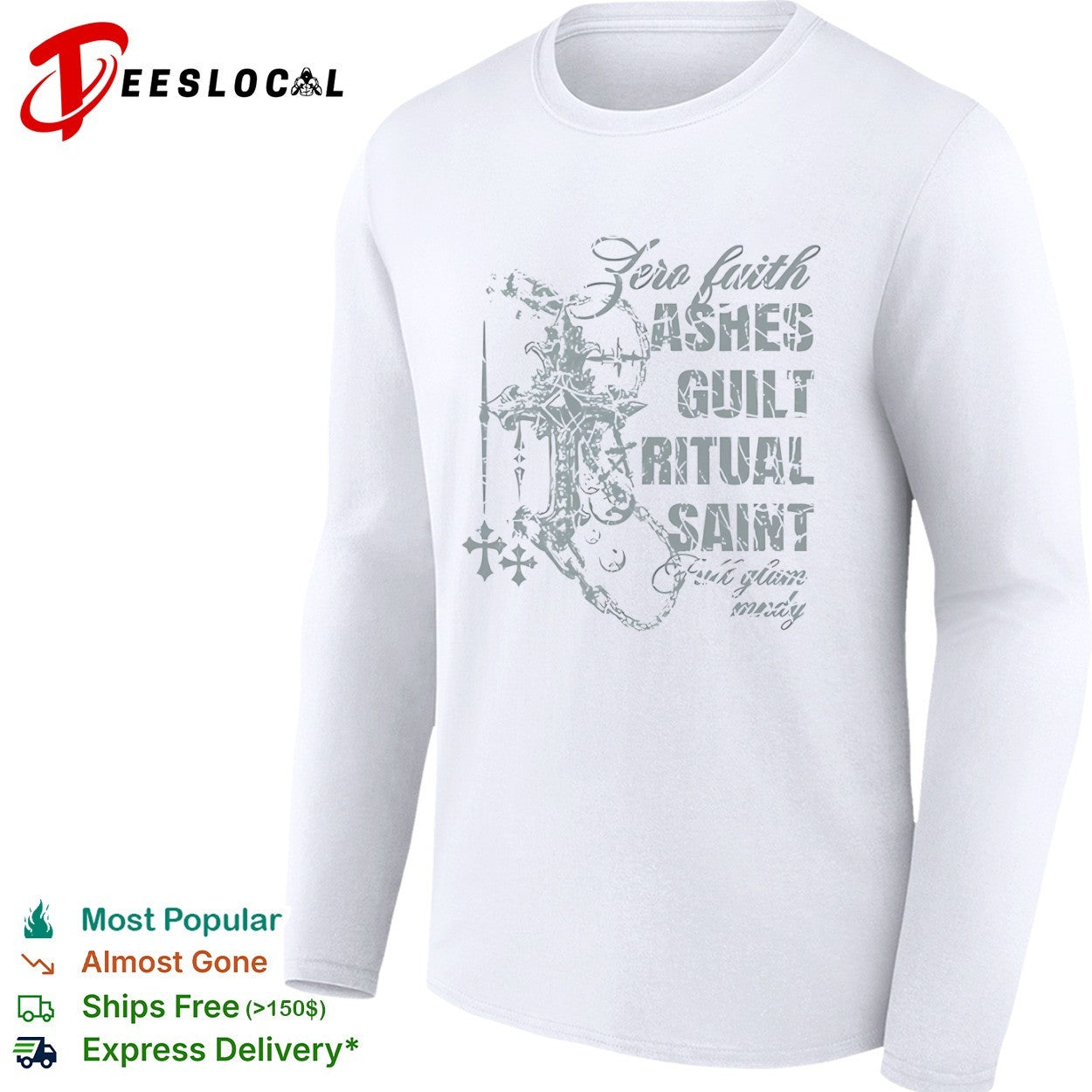 Zero Faith Ashes Guilt Ritual Saint Distressed shirt