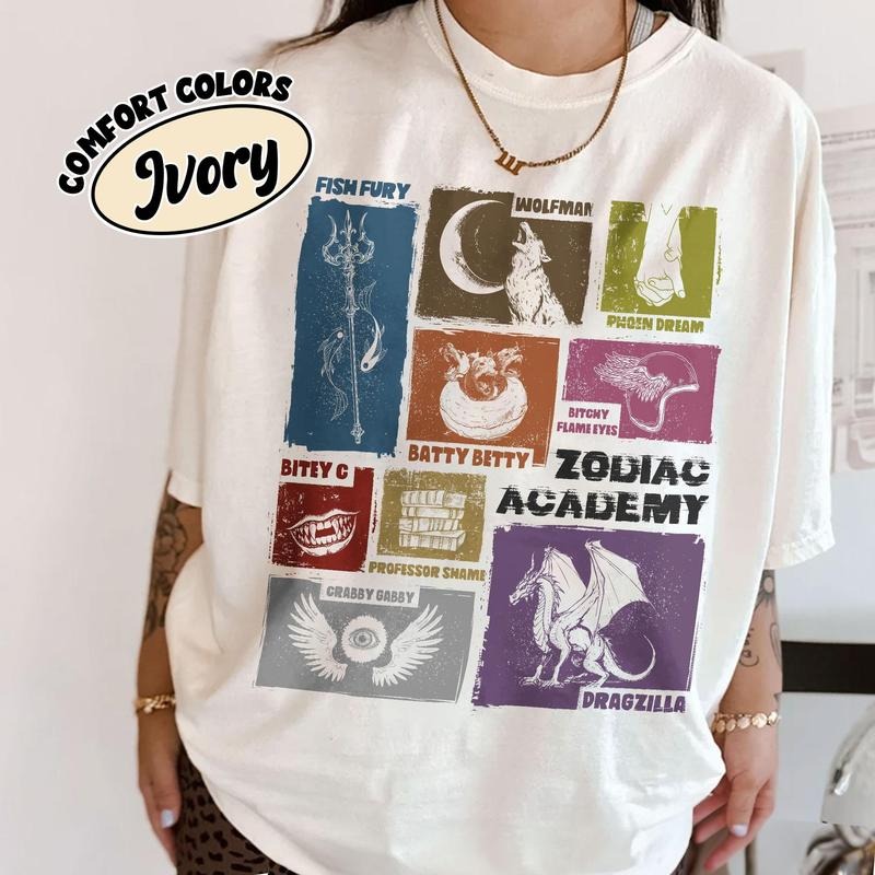 Zodiac Academy Characters Nickname Shirt, Celestial Heirs Band Shirt, Alumni T Shirt, Book Lover Gift, Fantasy Books...