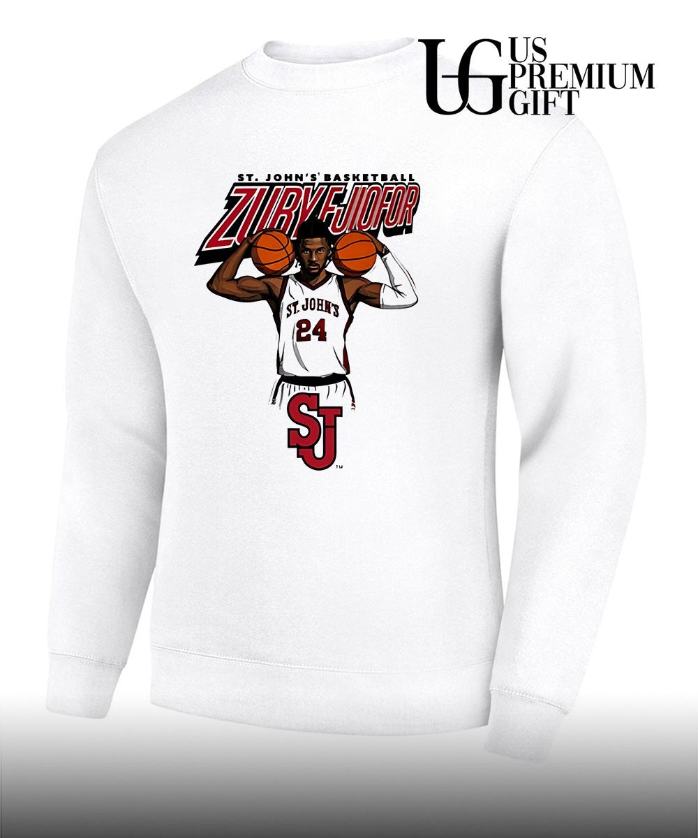 Zuby Ejiofor St. John’s Red Storm basketball pose shirt