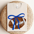 Royal Blue Bow Football Graphic Tee