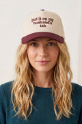 Put It On My Husband's Tab Two-Tone Cotton Cap | SI-27997
