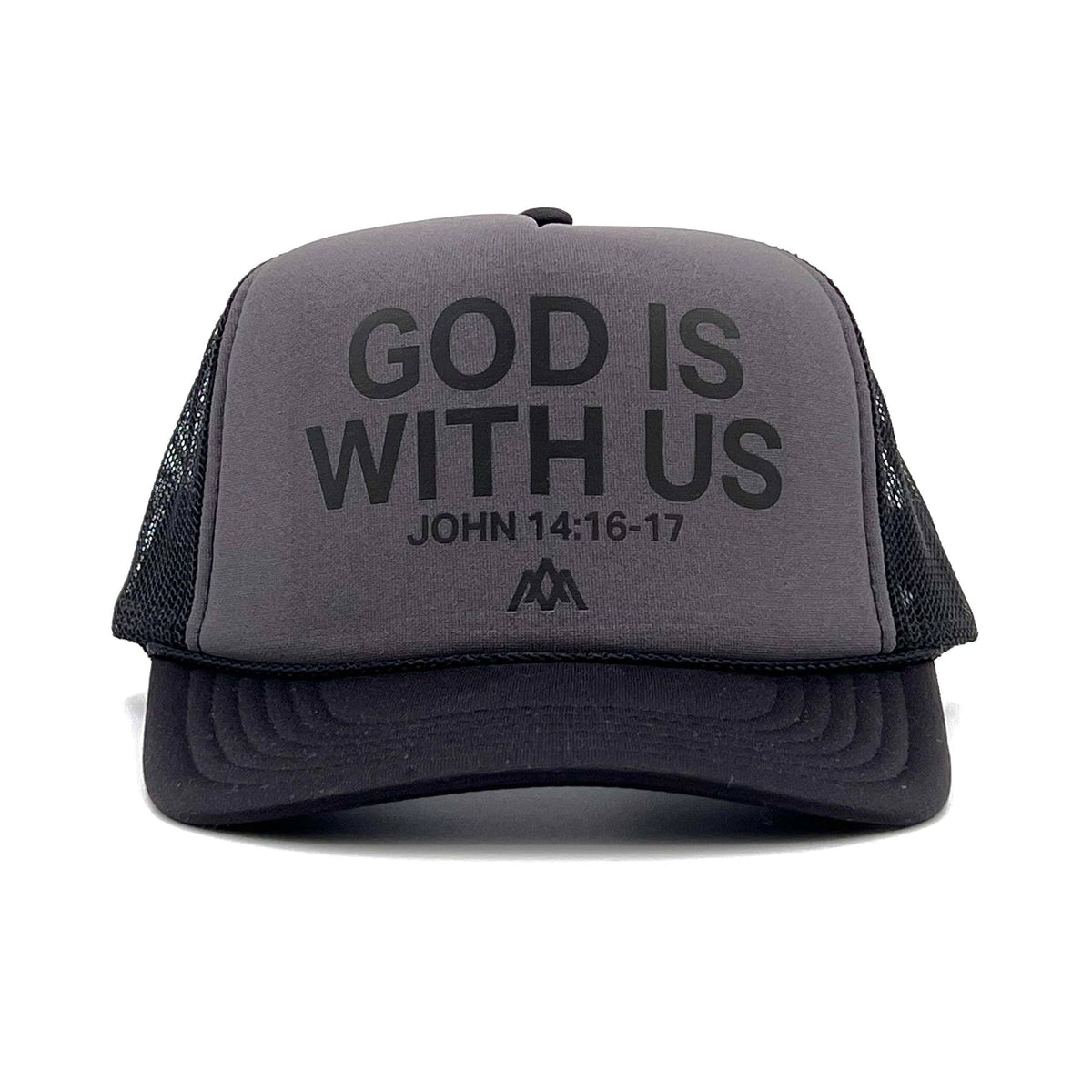 God Is with Us Foam Trucker - Charcoal