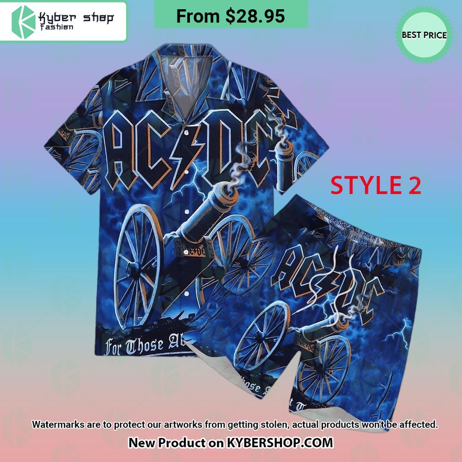 ACDC Band Hawaiian Shirt Shorts