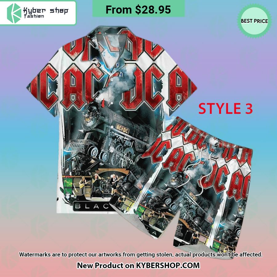 ACDC Band Hawaiian Shirt Shorts