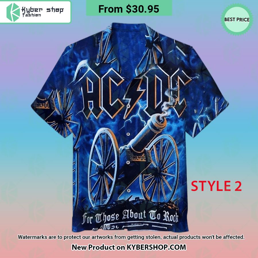 ACDC Band Hells Bells Hawaiian Shirt