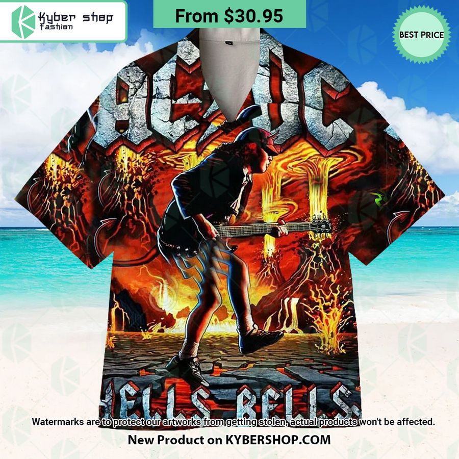 ACDC Band Hells Bells Hawaiian Shirt