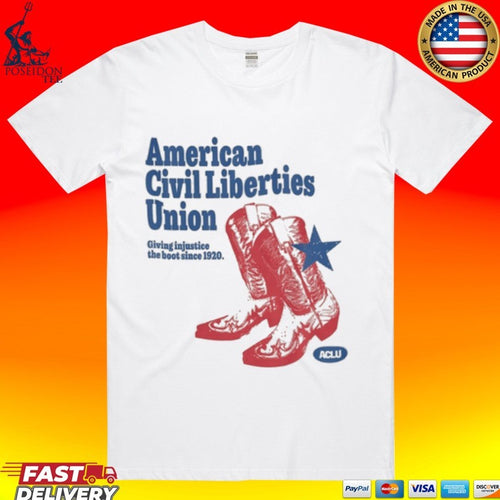 Aclu American Civil Liberties Union Cowboy Boot T-shirt