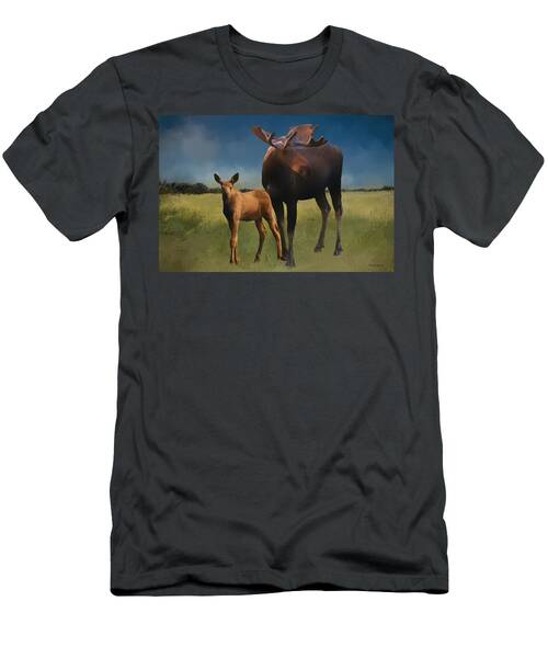 Alaska Moose Family - Painted T-Shirt