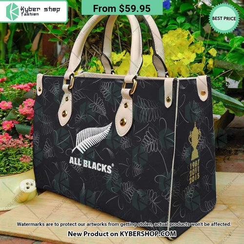 All Blacks New Zealand Rugby Leather Handbag