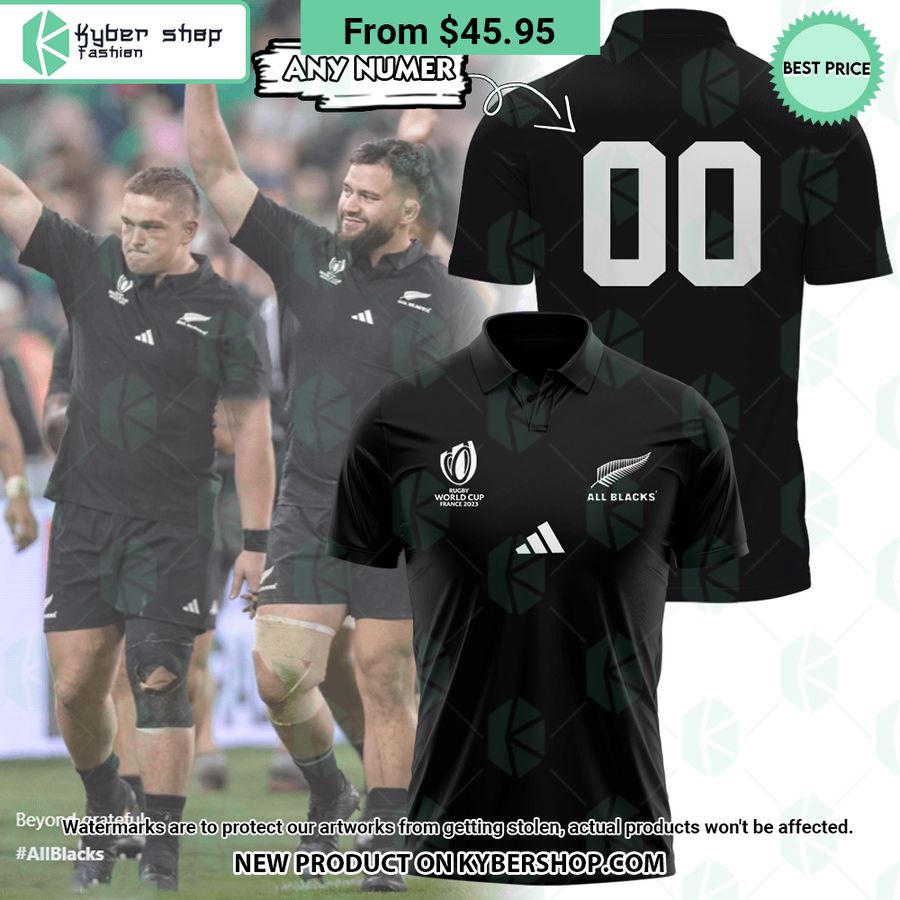 All Blacks New Zealand Rugby World Cup CUSTOM Polo Shirt