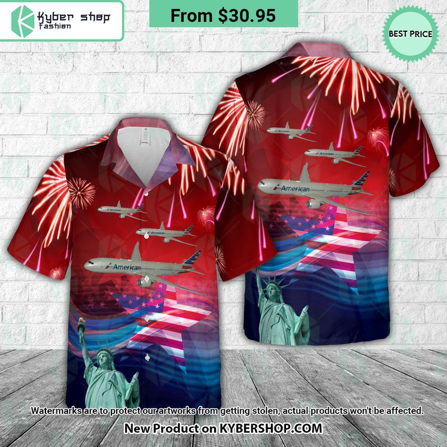 American Airlines Boeing 787-900 4th Of July Hawaiian Shirt