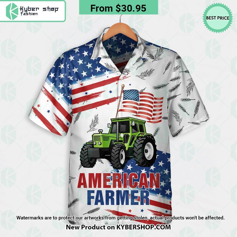 American Farmer US Flag Hawaiian Shirt