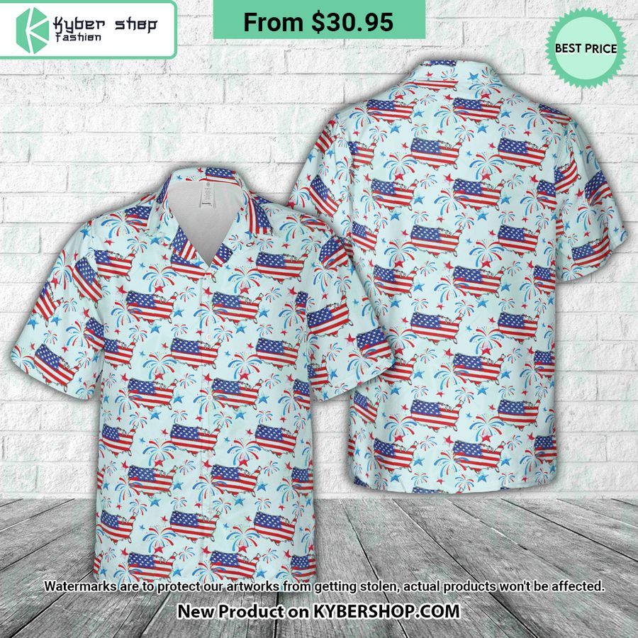 American Map 4th Of July Hawaiian Shirt