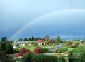 Arched Rainbow Across The Strait Of Juan De Fuca In The Pacific Northwest Print