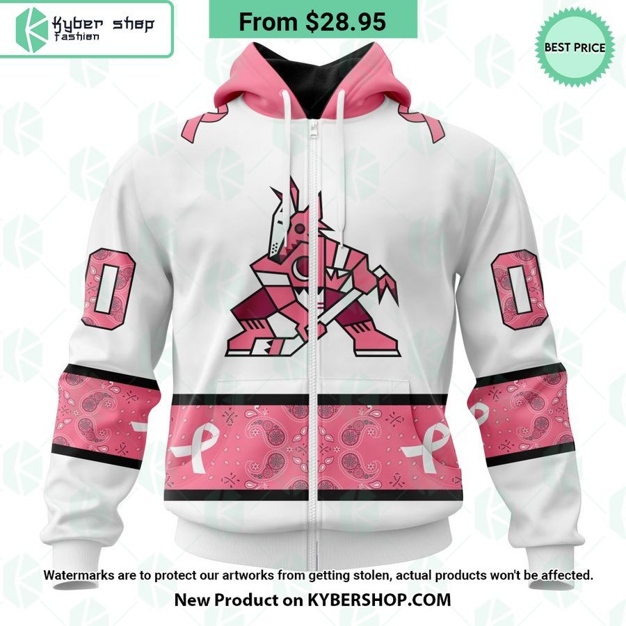 Arizona Coyotes In October We Wear Pink Breast Cancer Hoodie