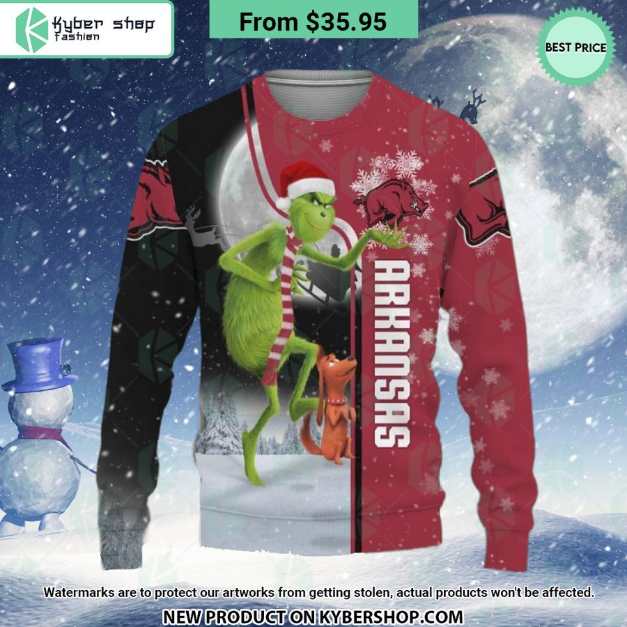Arkansas Razorbacks Grinch Sweater