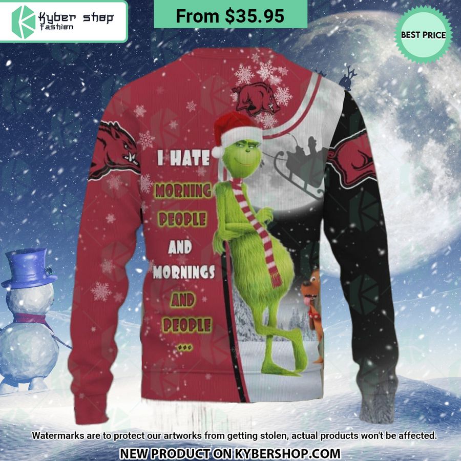 Arkansas Razorbacks Grinch Sweater
